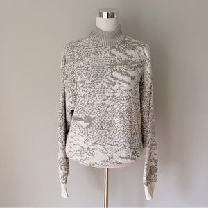 Valentino Vintage Neutral Beige/White Chunky Sweater Size L